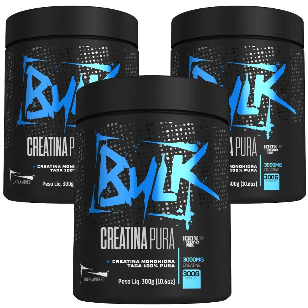 Kit 3x Creatina Monohidratada 100% Pura 300g Aprovada Bulk Nutrition - Bulk Nutrition