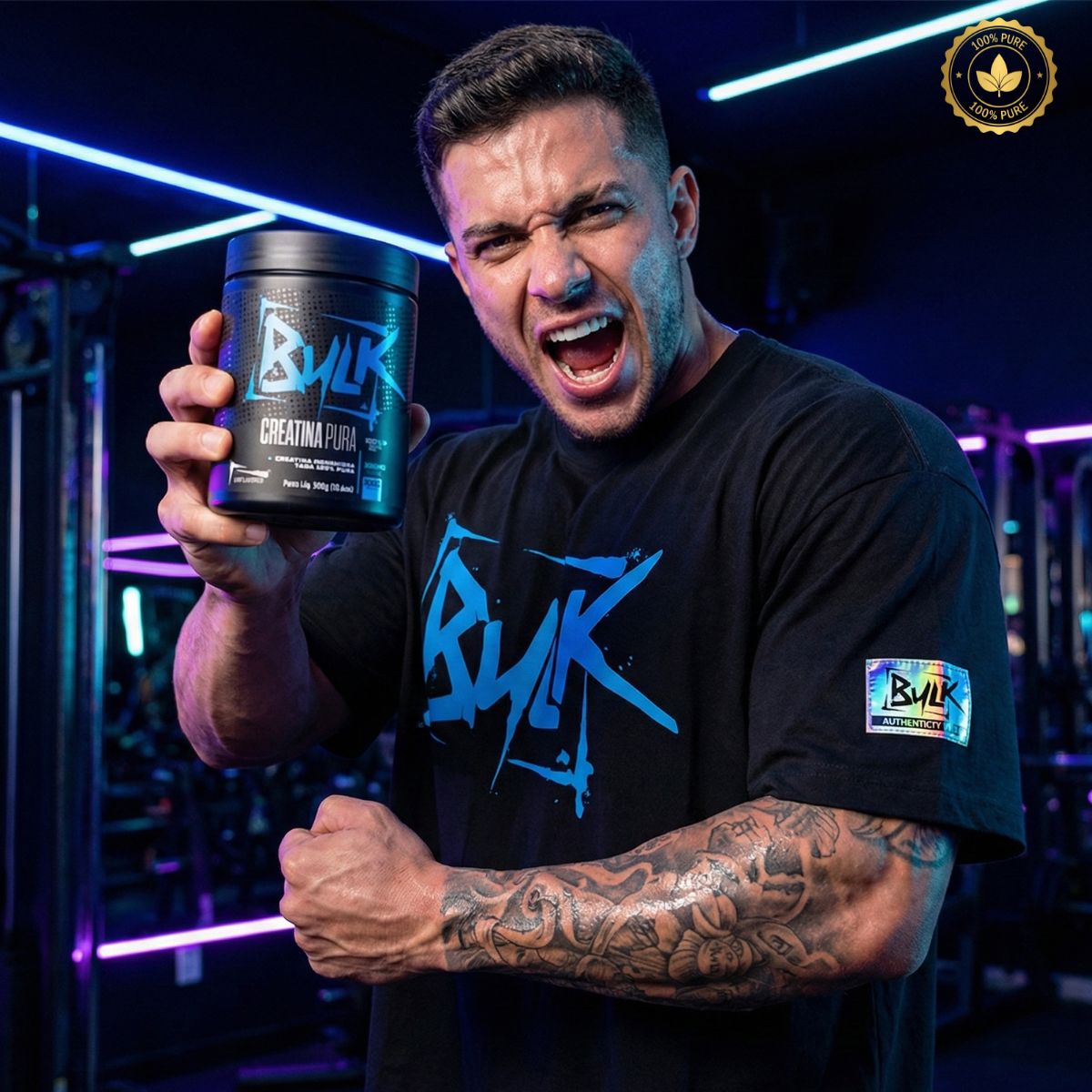 Kit Whey Protein Blend Concentrado 900 kg + Creatina 100% Pura 300g + Pré Treino 300g + Shaker