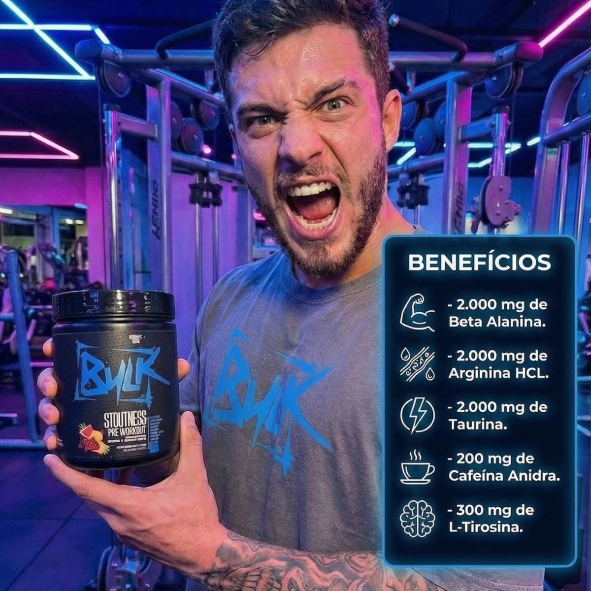 Kit Whey Protein Blend Concentrado 900 kg + Creatina 100% Pura 300g + Pré Treino 300g + Shaker
