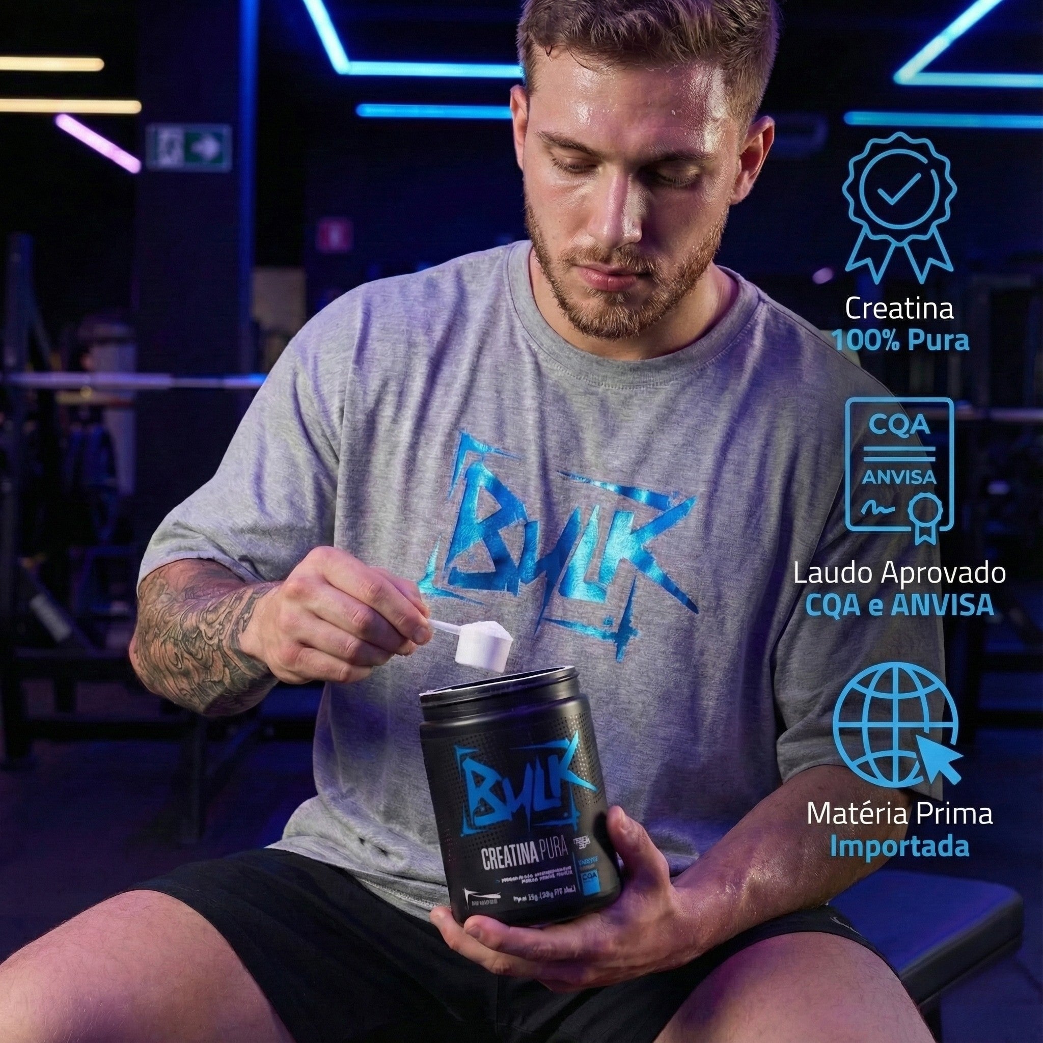 Creatina Monohidratada 100% Pura 300g - Bulk Nutrition