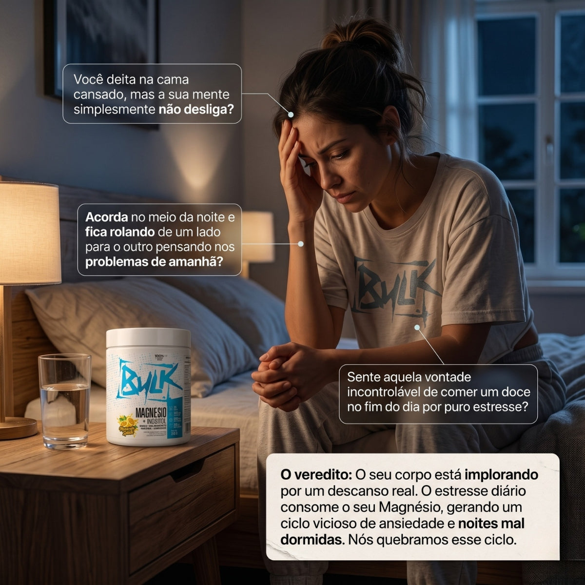 Magnésio Inositol (Melatonina Glicina Taurina Triptofano)  210g - Bulk Nutrition Sabor Maracujá